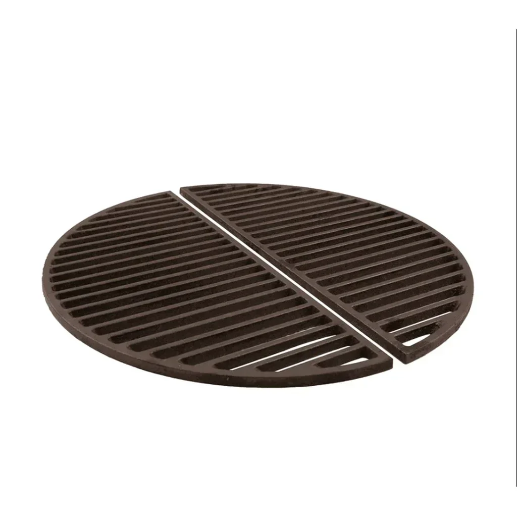 2 halbmondförmige Gusseisen-Grillroste für Kamado Kamal BBQ Ø 60 cm