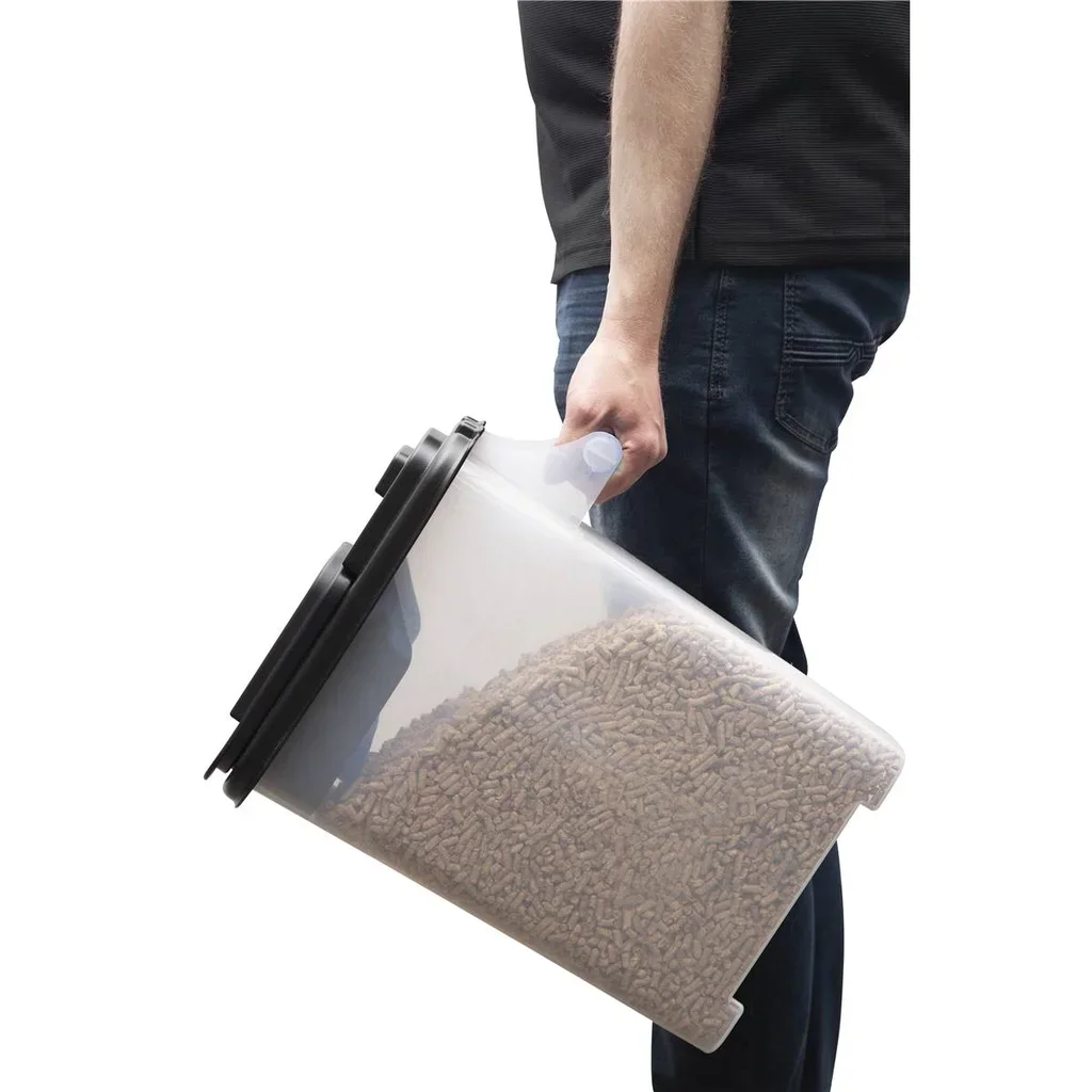 Contenedor almacenamiento pellets madera 9 kg asa pico vertedor PVC