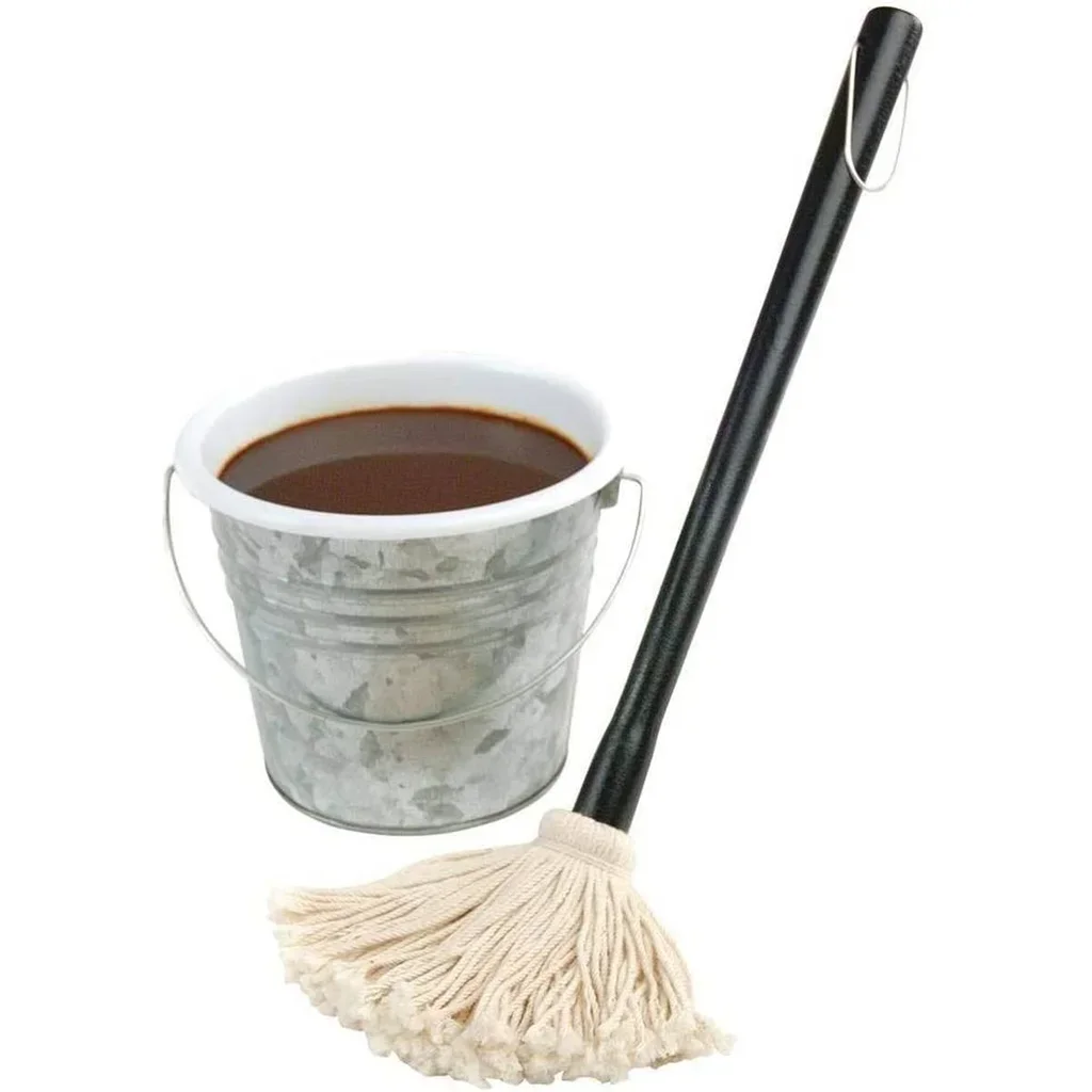 Mopa de Salsa Steven Raichlen 45cm Mango Madera Cabeza Algodón Reemplazable Barbacoa