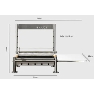 304 Stainless Steel Charcoal BBQ Grill - 60x48cm Griddle 12 Duck Breasts - 15 People