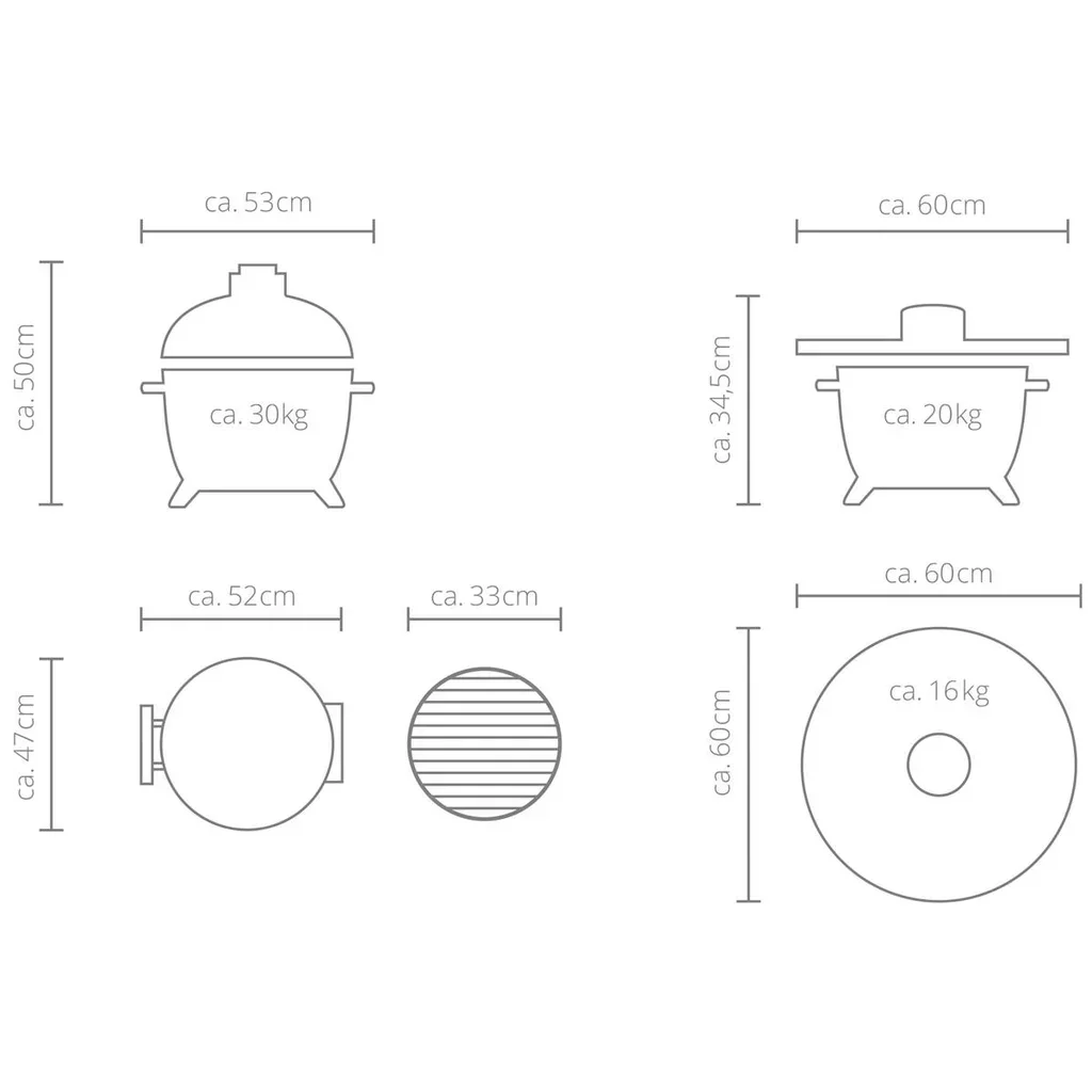 Barbacoa de Cerámica Kamado Monolith ICON 2.0 Compacto Negro con Soporte