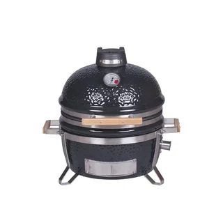 Barbacoa de Cerámica Kamado Monolith ICON 2.0 Compacto Negro con Soporte