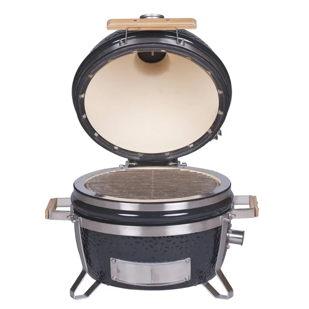 Barbacoa de Cerámica Kamado Monolith ICON 2.0 Compacto Negro con Soporte
