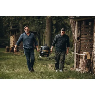 Barbacoa de Cerámica Kamado Monolith ICON 2.0 Compacto Negro con Soporte