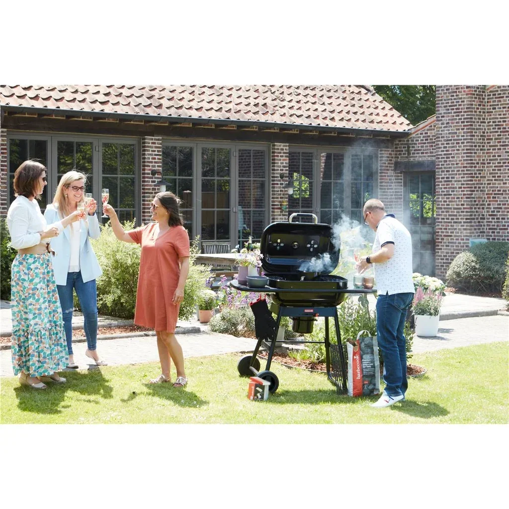 Barbecook Magnus Premium Barbacoa de Carbón - Parrilla de Hierro Fundido para 14 Personas
