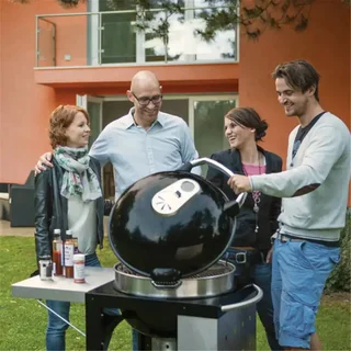 Barbacoa de carbón Napoleon PRO 22K con carro y parrillas WAVE de hierro fundido