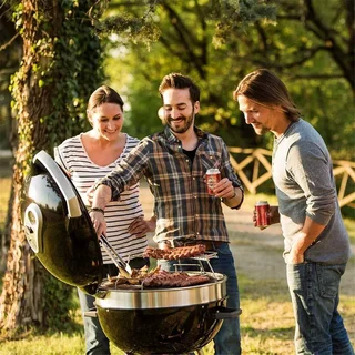 Barbacoa Carbón Napoleon PRO 22K Parrilla Redonda Premium Hierro Fundido Esmaltado WAVE 57 cm