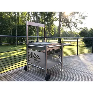 Barbacoa Carbón Vegetal Acero Inoxidable Portátil Jardín Terraza Profesional