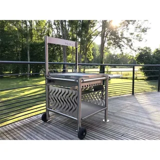 Barbacoa Carbón Vegetal Acero Inoxidable Portátil Jardín Terraza Profesional