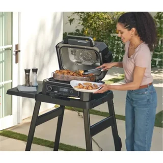 Barbacoa eléctrica ahumador Ninja Woodfire XL 7 en 1 parrilla exterior 45x31 cm