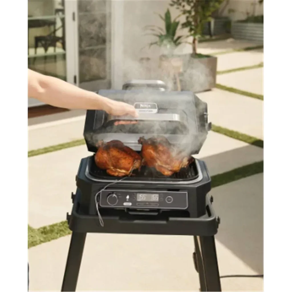 Barbacoa eléctrica ahumador Ninja Woodfire XL 7 en 1 parrilla exterior 45x31 cm