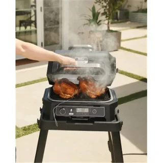 Barbacoa eléctrica ahumador Ninja Woodfire XL 7 en 1 parrilla exterior 45x31 cm