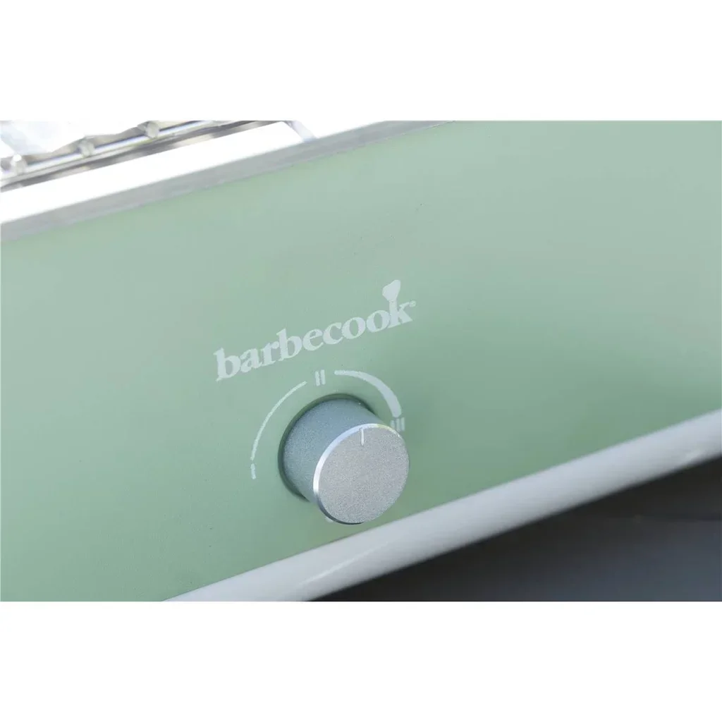 Barbacoa eléctrica portátil Barbecook E-Carlo Paris Green compacta balcón