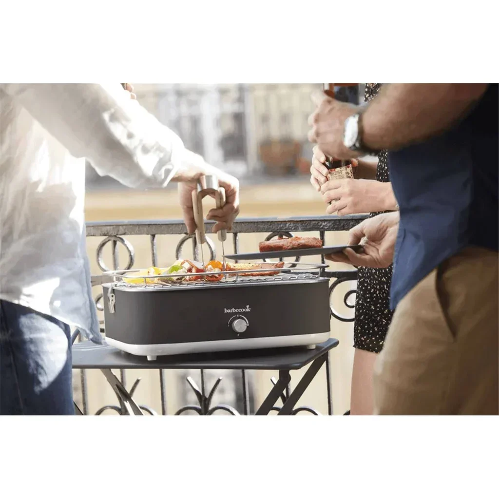 Barbacoa Eléctrica Portátil Barbecook E-Carlo Gris Medianoche Compacta Balcón