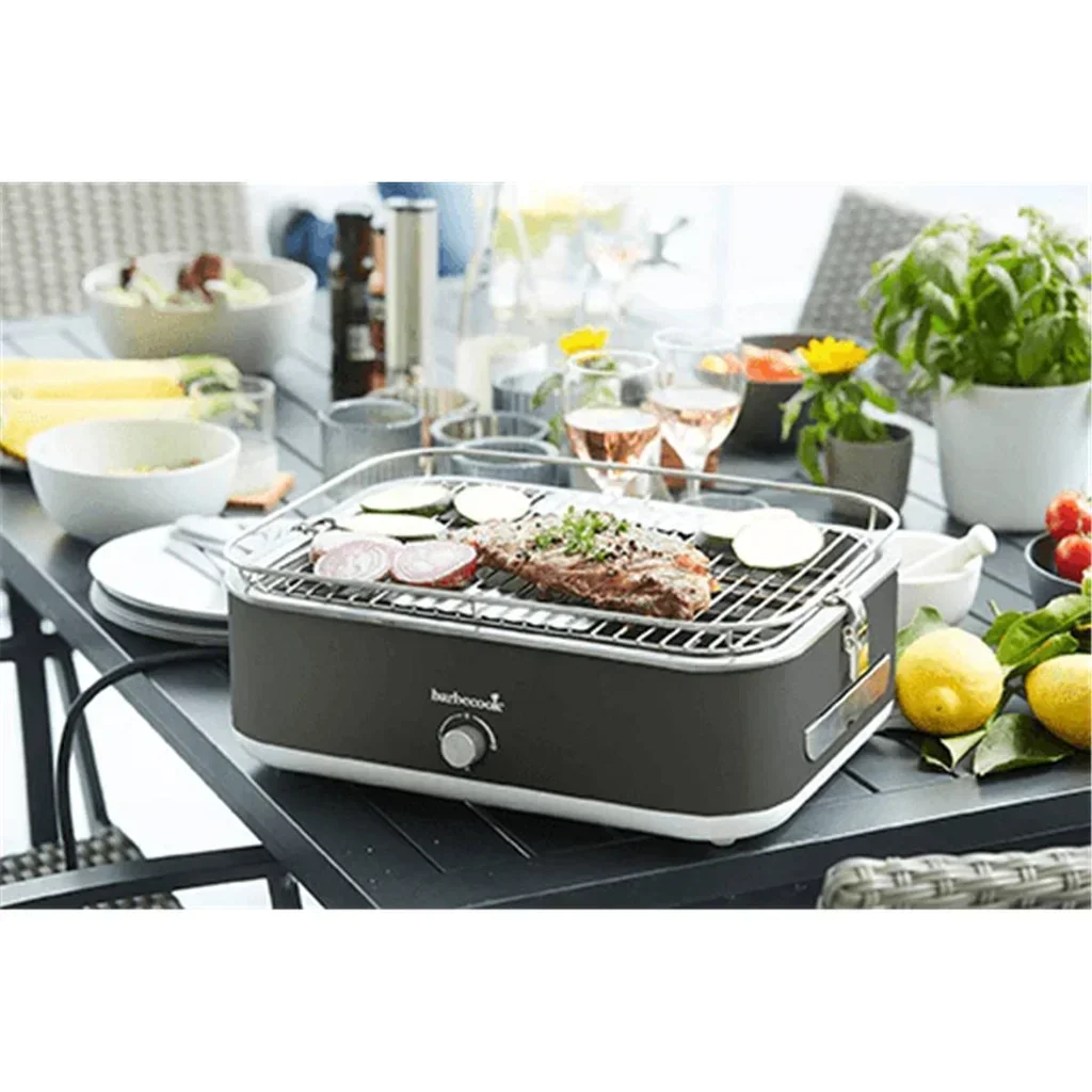 Barbacoa Eléctrica Portátil Barbecook E-Carlo Gris Medianoche Compacta Balcón