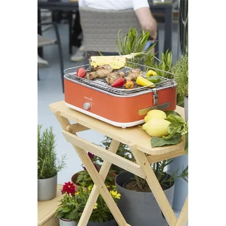 Barbacoa eléctrica portátil Barbecook E-Carlo roja - Parrilla de mesa compacta 1500W