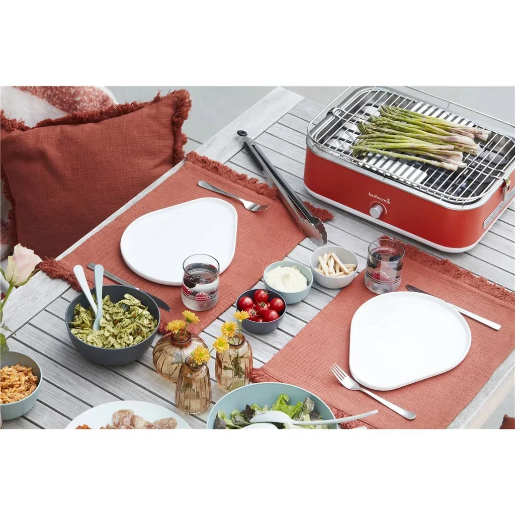 Barbacoa eléctrica portátil Barbecook E-Carlo roja - Parrilla de mesa compacta 1500W