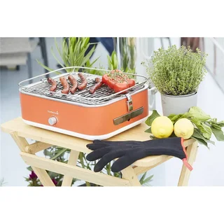 Barbacoa eléctrica portátil Barbecook E-Carlo roja - Parrilla de mesa compacta 1500W