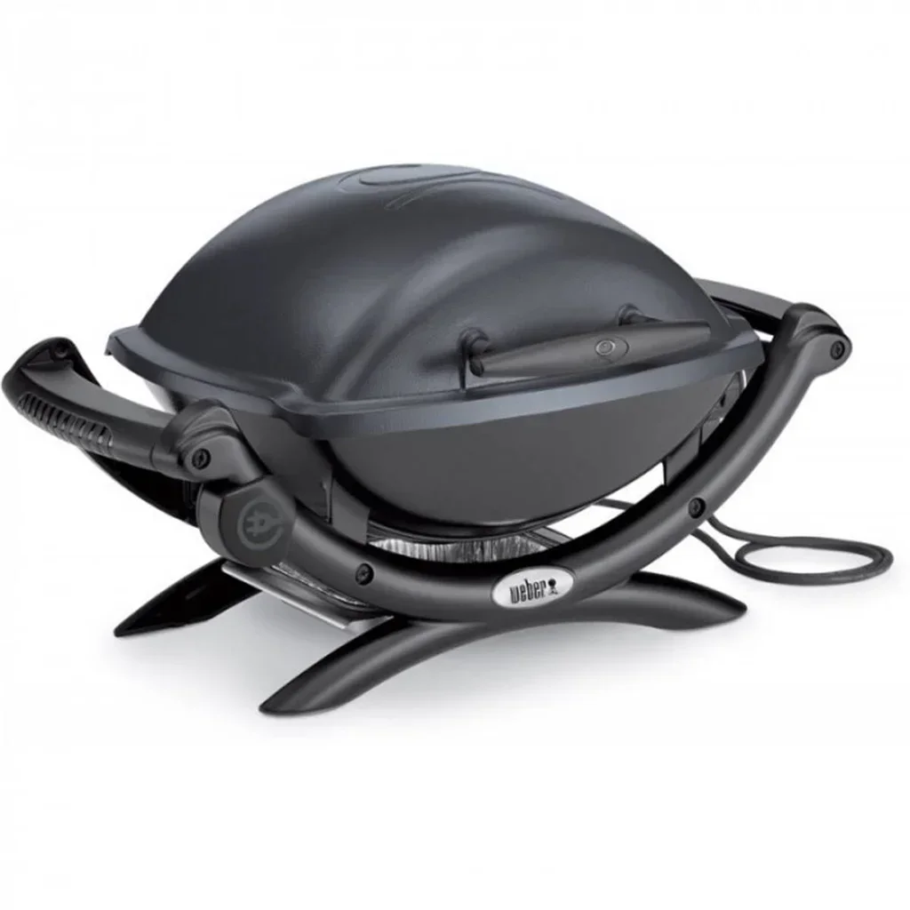 Barbacoa Eléctrica Weber Q 1400 con Pie Negro 2200W Hierro Fundido