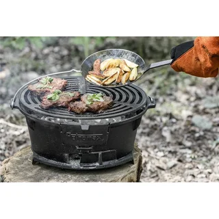 Petromax TG3 Cast Iron BBQ Grill - Adjustable 40cm Grid for Garden Outdoor Cooking