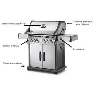 Barbacoa Gas Inox Napoleon Rogue SE 525 - 5 Quemadores Premium Infrarrojo