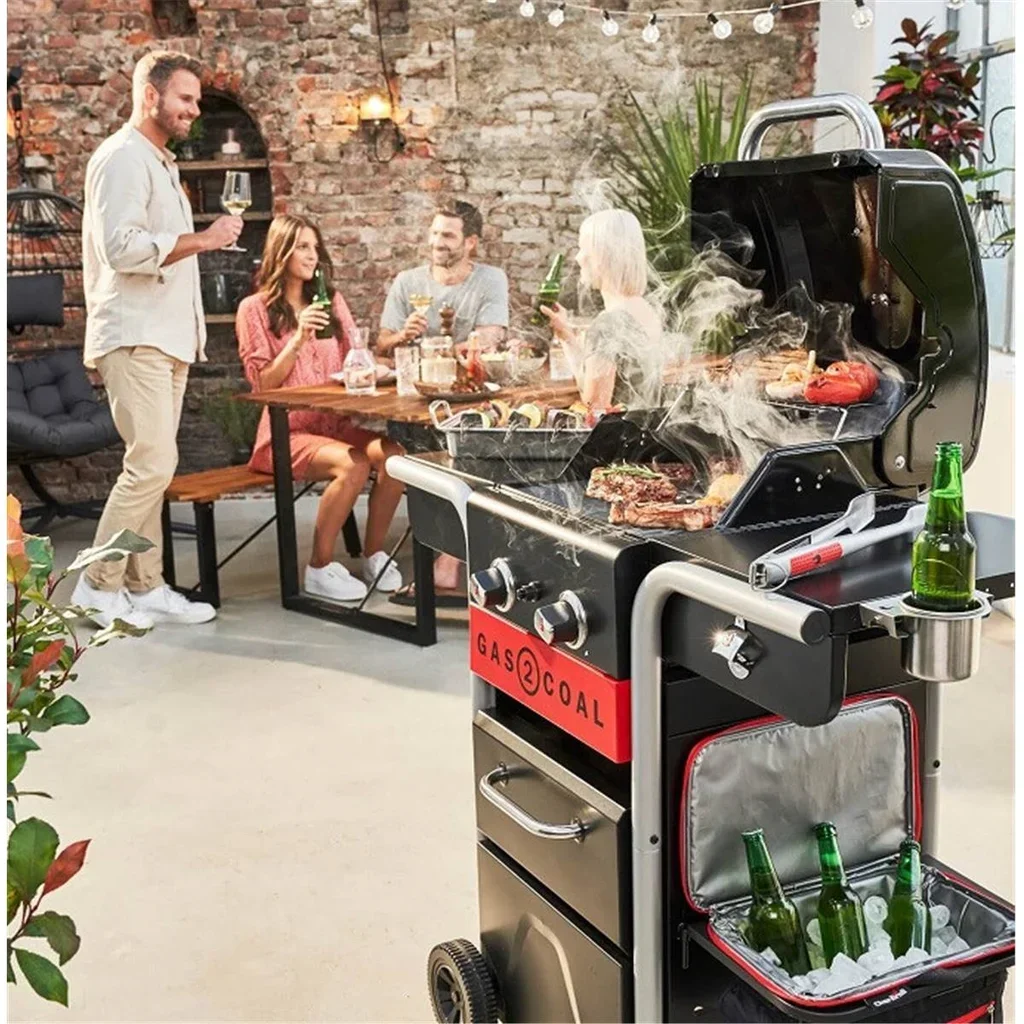 Barbacoa híbrida Char-Broil GAS2COAL 2.0 210 gas y carbón 2 quemadores