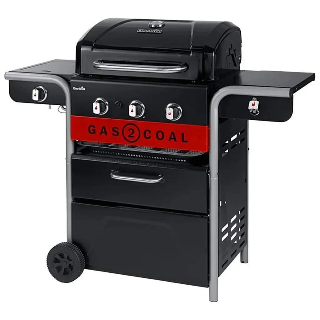 Barbacoa híbrida Char-Broil GAS2COAL 330 - Parrilla 2 en 1 de gas y carbón