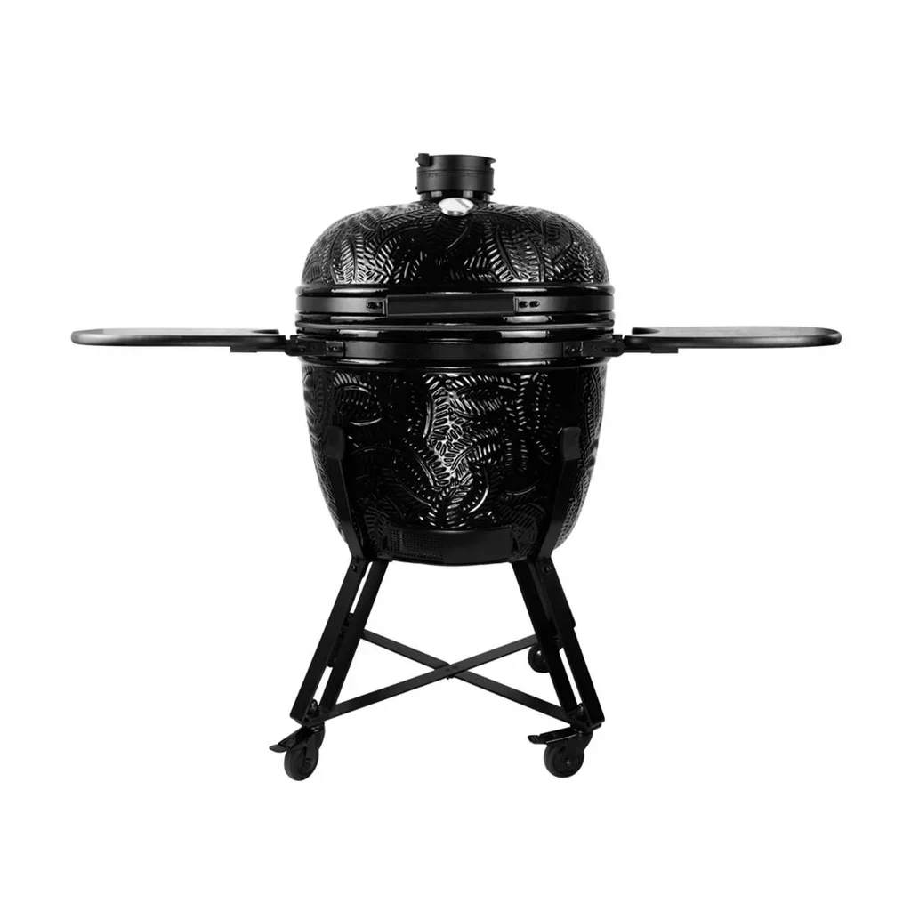 Barbacoa Kamado Kamal Negro 53 cm Cerámica Carbón Vegetal Premium