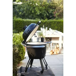 Barbacoa Kamado Kamal Negro 53 cm Cerámica Carbón Vegetal Premium