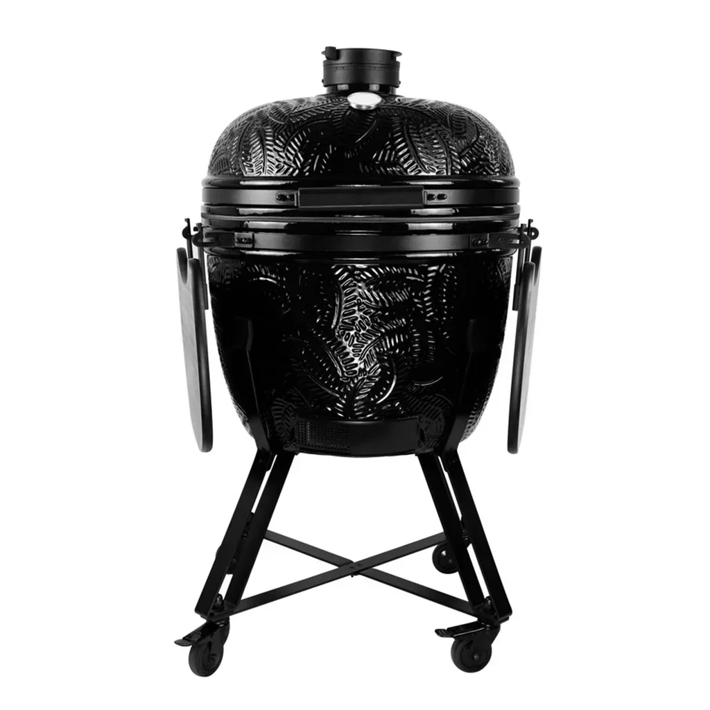 Barbacoa Kamado Kamal Negro 53 cm Cerámica Carbón Vegetal Premium