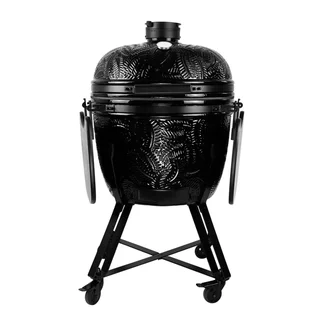 Barbacoa Kamado Kamal Negro 53 cm Cerámica Carbón Vegetal Premium