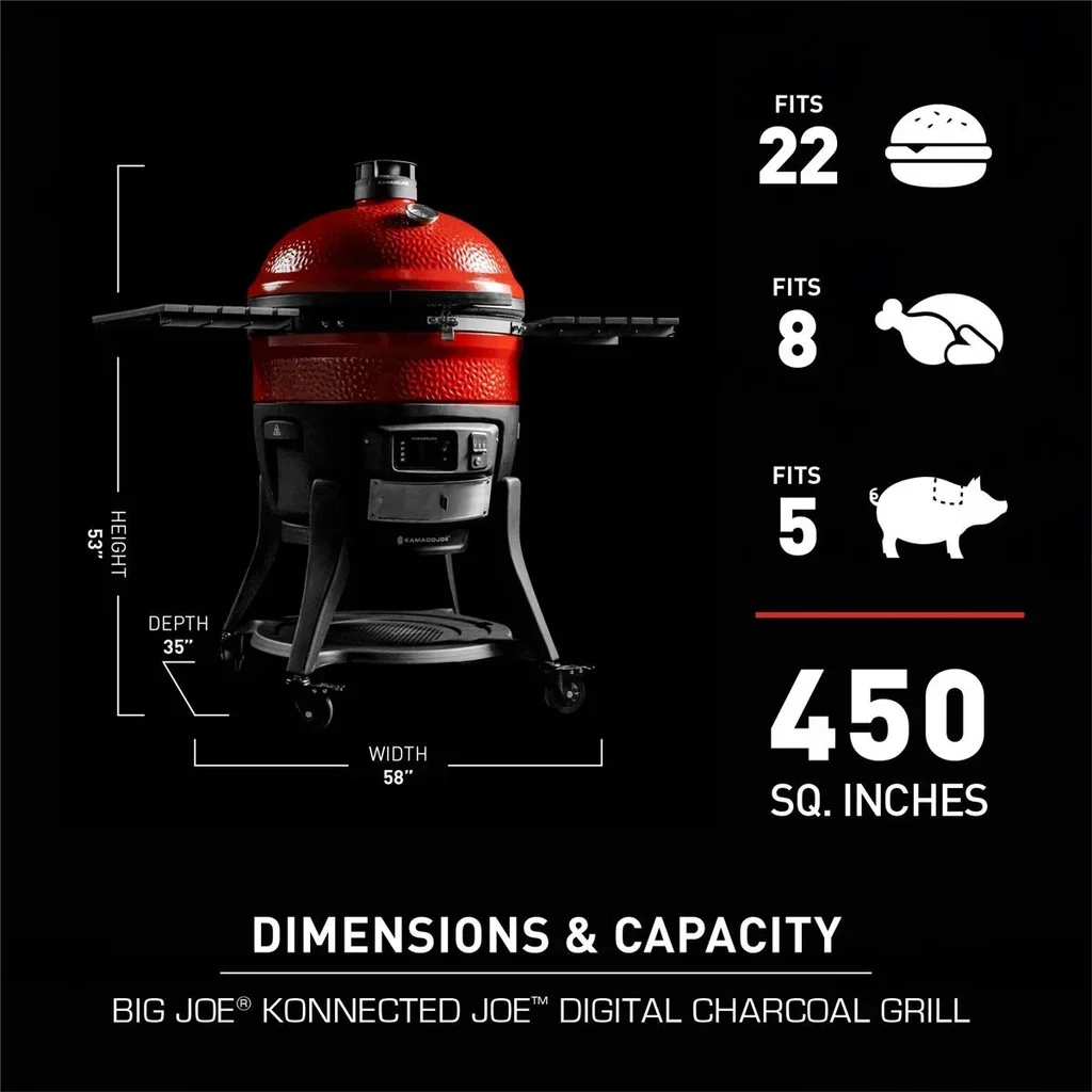 Barbacoa Kamado Big Joe WiFi Cerámica 61 cm Cocción Lenta