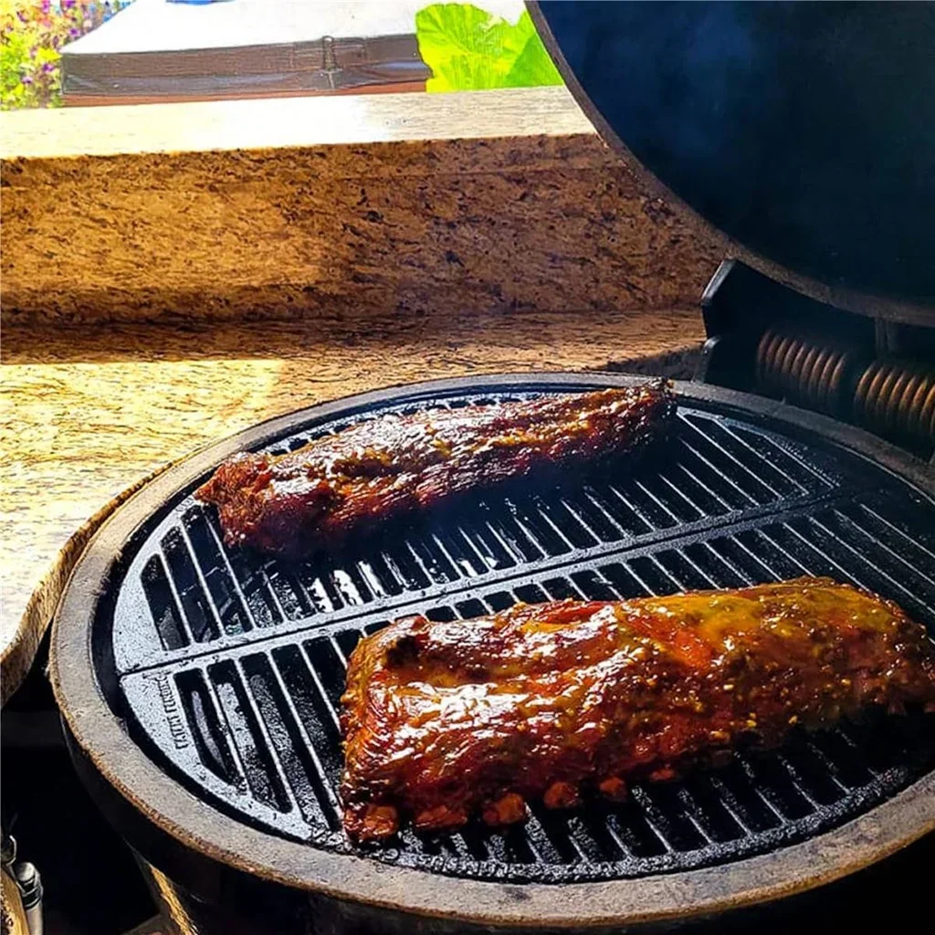 Barbacoa Kamado Goldens de Hierro Fundido con Carrito Móvil 52 cm