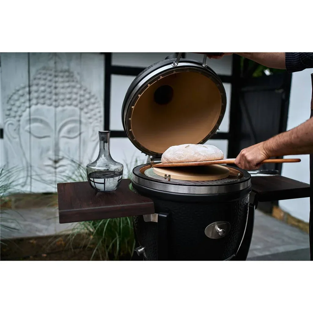 Barbacoa Kamado Monolith AVANTGARDE CLASSIC con Carrito, Funda y Piedra para Pizza