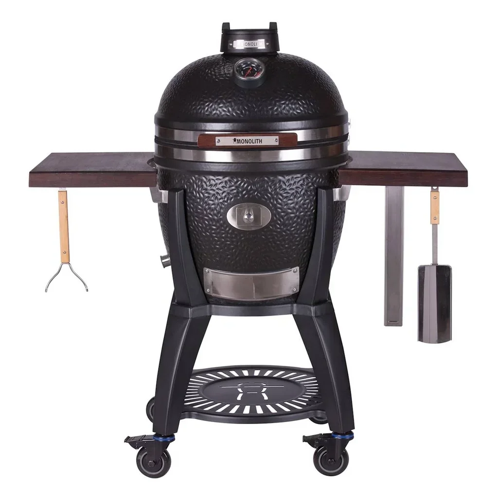 Barbacoa Kamado Monolith AVANTGARDE CLASSIC con Carrito, Funda y Piedra para Pizza