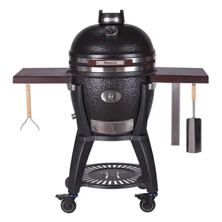 Barbacoa Kamado Monolith AVANTGARDE CLASSIC con Carrito, Funda y Piedra para Pizza