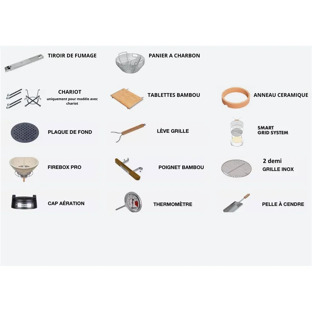 Barbacoa Kamado Monolith CLASSIC ProSerie 2.0 - Cerámica Premium 44cm, 10 Comensales