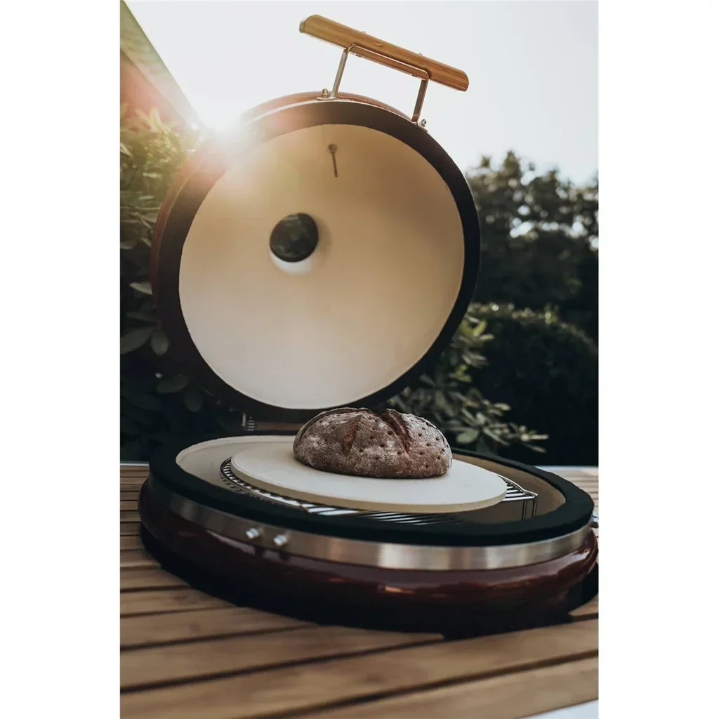 Barbacoa Kamado Monolith LeCHEF ProSerie 2.0 con Carrito, Funda y Piedra para Pizza