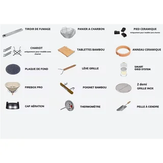 Barbacoa Kamado Monolith LeCHEF ProSerie 2.0 con Carrito, Funda y Piedra para Pizza