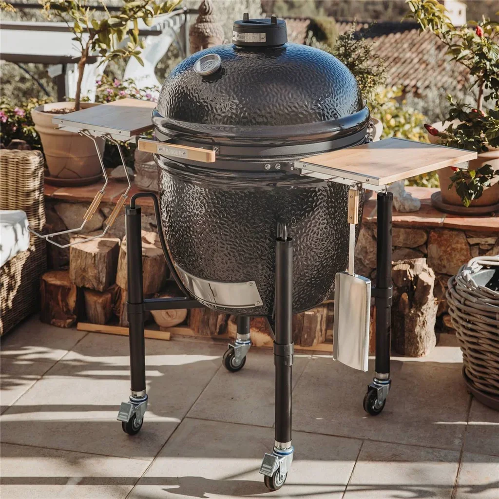 Barbacoa Kamado Monolith ONE 66 Negro con Carro - Parrilla de Cerámica Premium 52cm