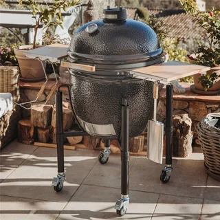 Barbacoa Kamado Monolith ONE 66 Negro con Carro - Parrilla de Cerámica Premium 52cm