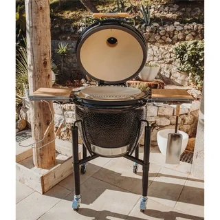 Barbacoa Kamado Monolith ONE 66 Negro con Carro - Parrilla de Cerámica Premium 52cm