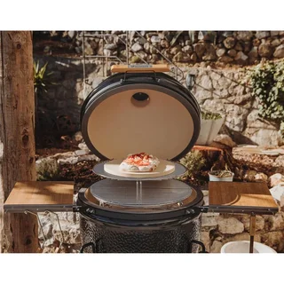 Barbacoa Kamado Monolith ONE 66 Negro con Carro - Parrilla de Cerámica Premium 52cm