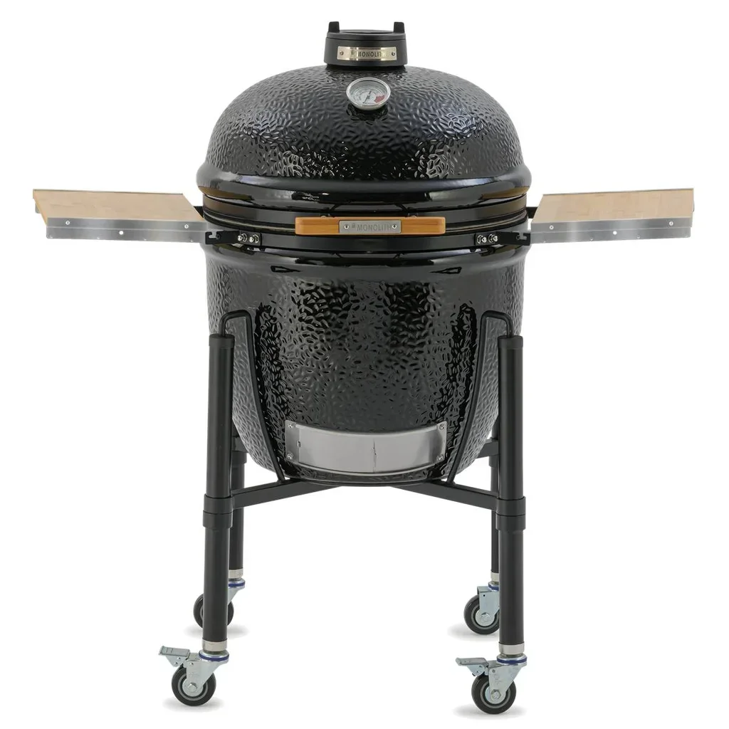 Barbacoa Kamado Monolith ONE 66 Negro con Carro - Parrilla de Cerámica Premium 52cm