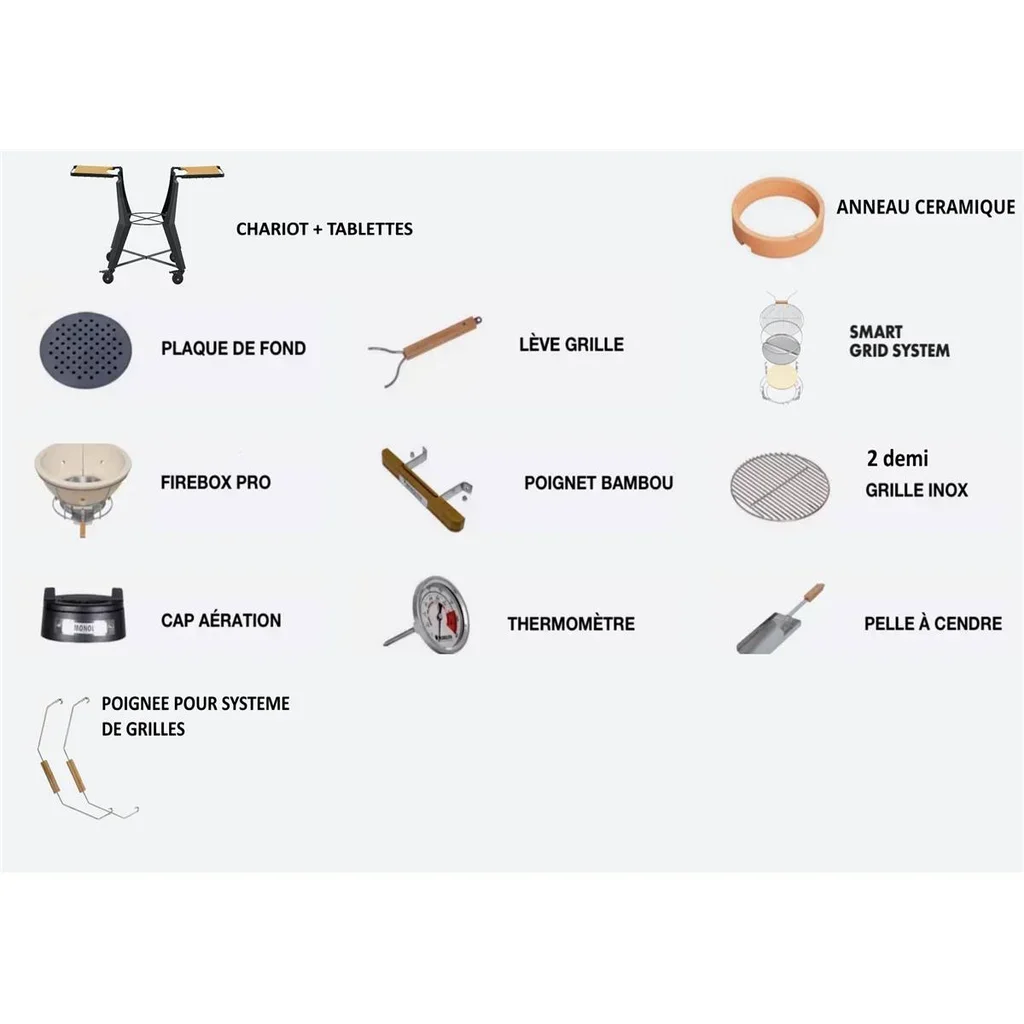 Kamado BBQ Monolith TWO 66 Black on Cart - 52 cm