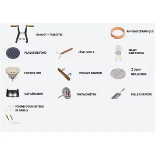 Kamado BBQ Monolith TWO 66 Black on Cart - 52 cm