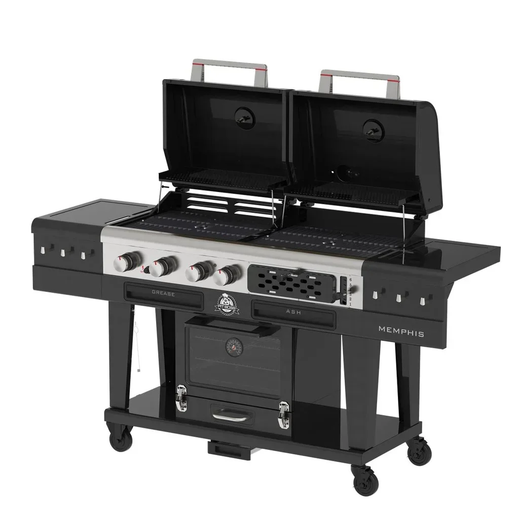 Barbacoa híbrida Pit Boss Memphis Ultimate 2.0 grill gas carbón ahumador horno pizza 4 en 1