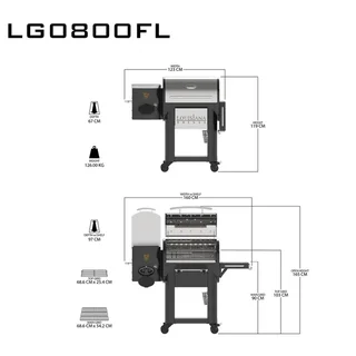 Barbacoa pellet Louisiana Grills 800 Founders Legacy conectada 8-en-1 acero inoxidable