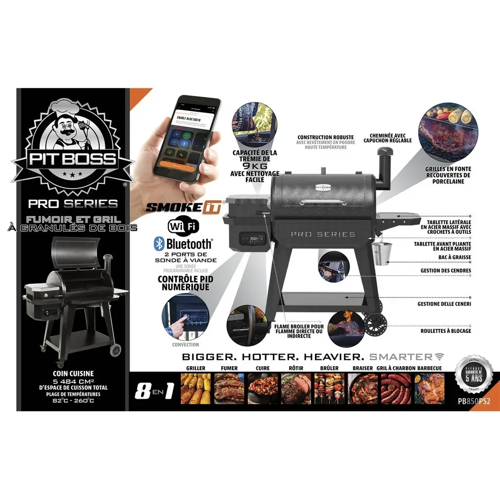 Pit Boss Pro 850 WiFi Connected Pellet Grill Smart Smoker