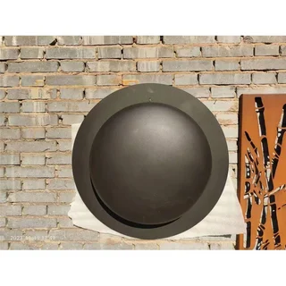 Barbecue rotondo a parete in acciaio nero opaco con ciotola pieghevole XXL 55 cm per esterni